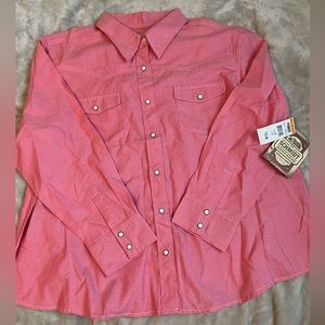 NWT GE Schmidt Workwear Hot Pink Button Up sz 2X